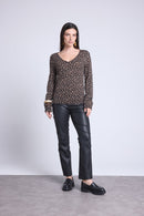 Pull Col Rond Print Leopard Noemi - Leopard Beige - Femme