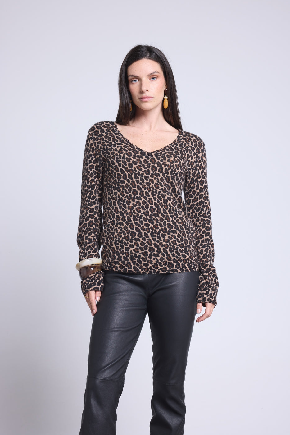 Pull Col Rond Print Leopard Noemi - Leopard Beige - Femme