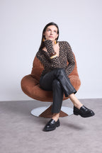 Pull Col Rond Print Leopard Noemi - Leopard Beige - Femme