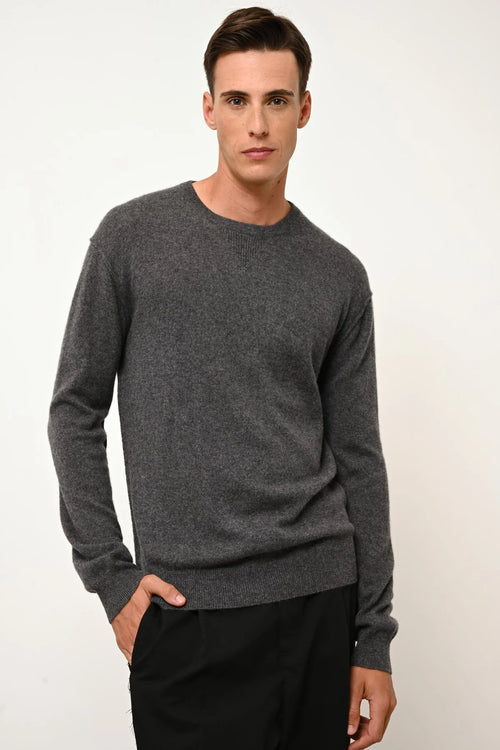 Pull Col Rond - Noe - Anthracite Chiné