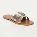 Mules Noham - Croco dorado claro