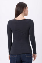 T-Shirt Col Rond Nolan - Noir - Femme