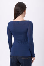 Crew Neck T-Shirt Nolan - Navy Blue - Women