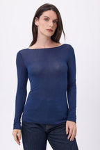 Crew Neck T-Shirt Nolan - Navy Blue - Women