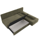 Banquette D'Angle Convertible - Noma - 4 Places - Velours Côtelé - Vert