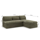 Banquette D'Angle Convertible - Noma - 4 Places - Velours Côtelé - Vert