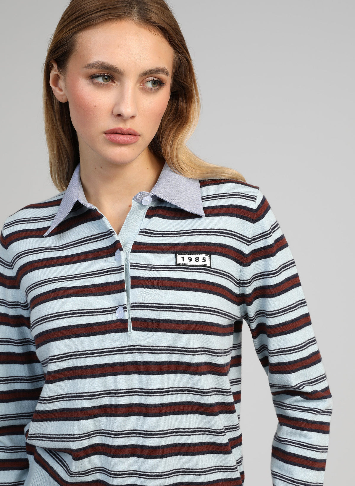Polo Manches Longues Noni Ciel