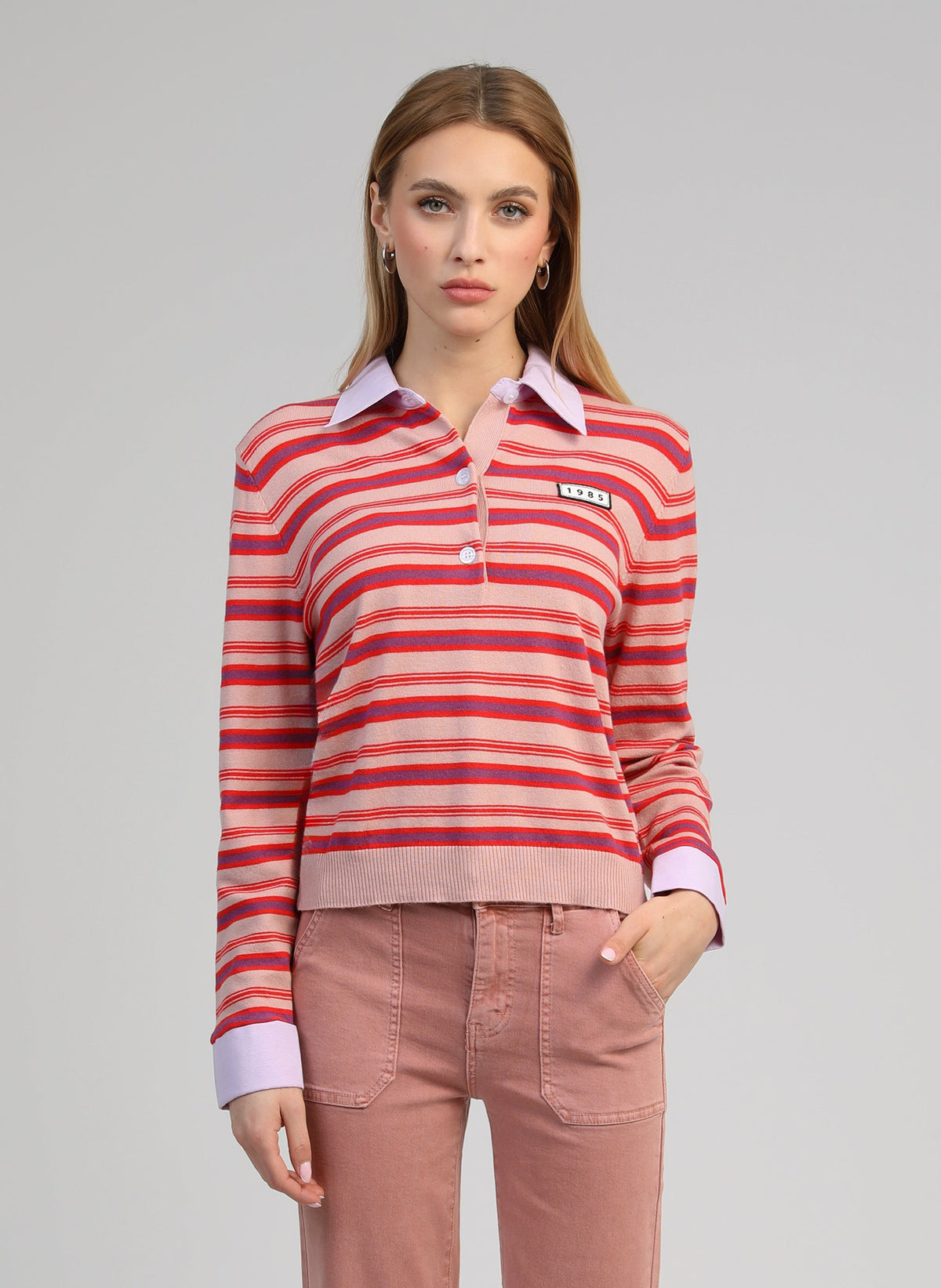 Polo Manches Longues Noni Poudre
