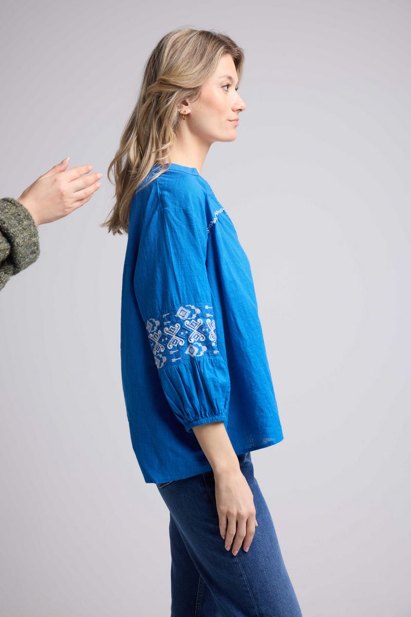 Blouse Manches Longues - Bleu