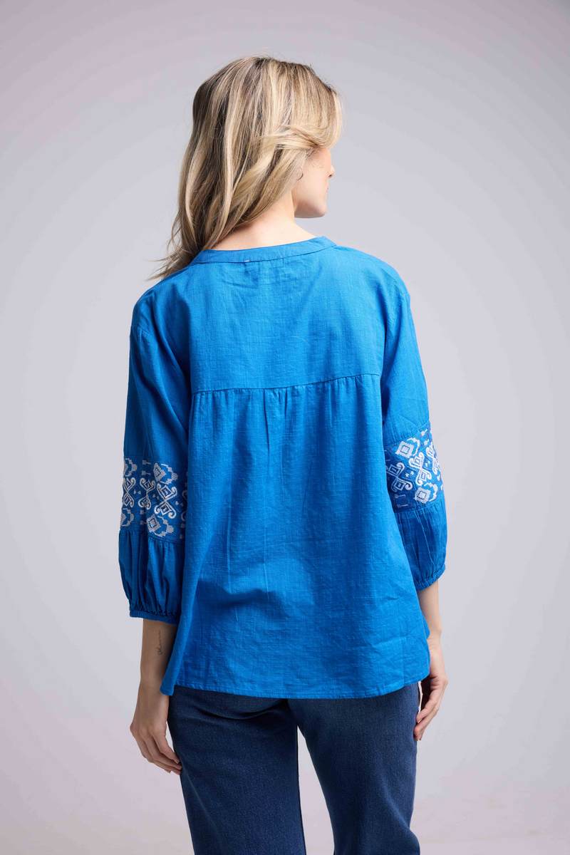 Blouse Manches Longues - Bleu