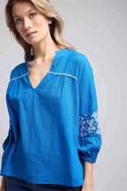 Blouse Manches Longues - Bleu