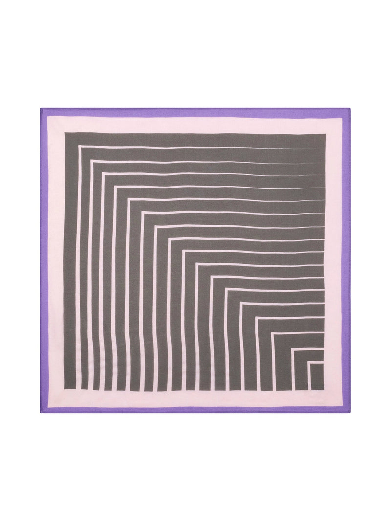 Écharpe Carré Grandes Rayures Combo 2 Farel 65 X 65Cm - Pink - 100% Cachemire - Mixte