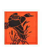 Authentic Cashmere - Large Bird Print Scarf Combo 4 Tibet - Orange - 100% Cashmere - Unisex
