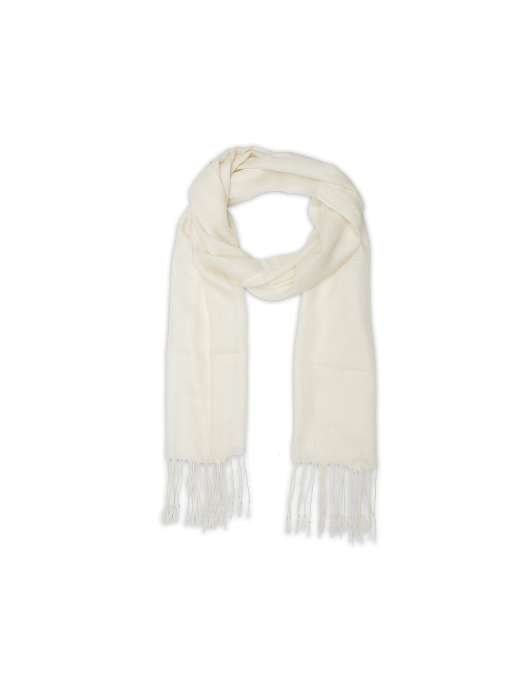 Viedma Woven Scarf 170 X 35 Cm - White - 100% Cashmere - Unisex