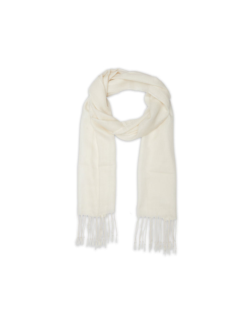 Echarpe Tissé Viedma 170 X 35 Cm - White - 100% Cachemire - Mixte