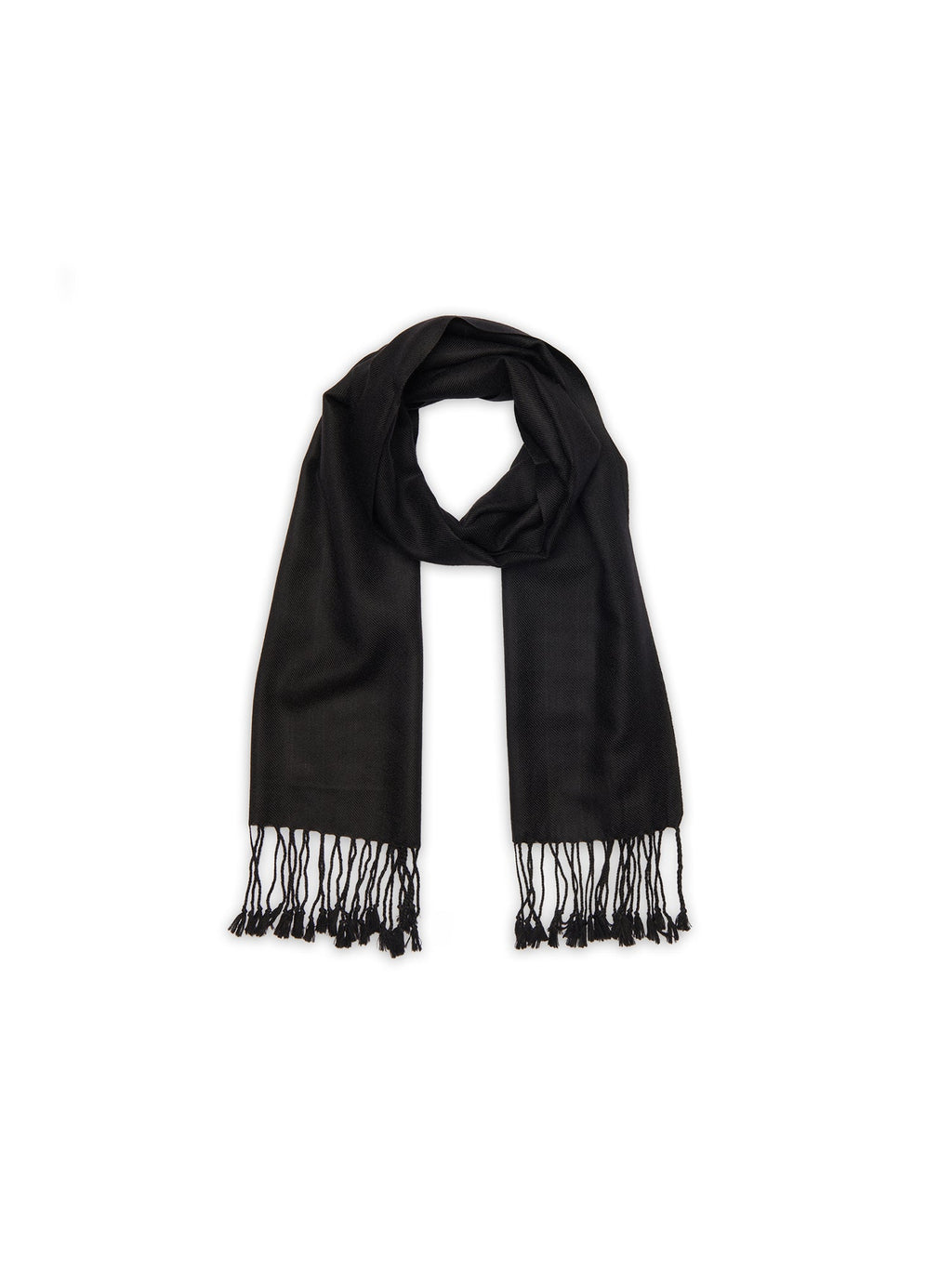 Cordoba Woven Scarf 170 X 35 Cm - Black - 100% Cashmere - Unisex