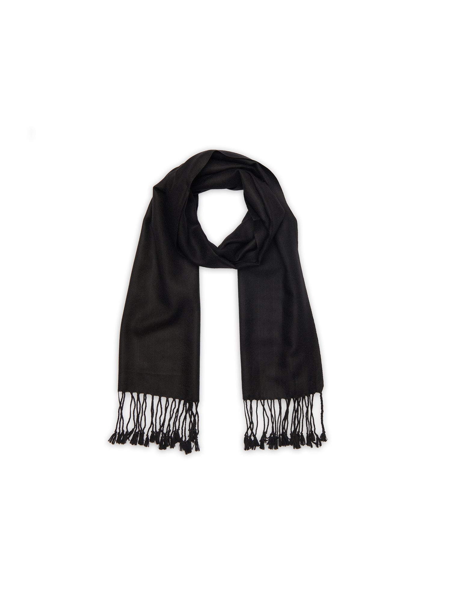 Cordoba Woven Scarf 170 X 35 Cm - Black - 100% Cashmere - Unisex