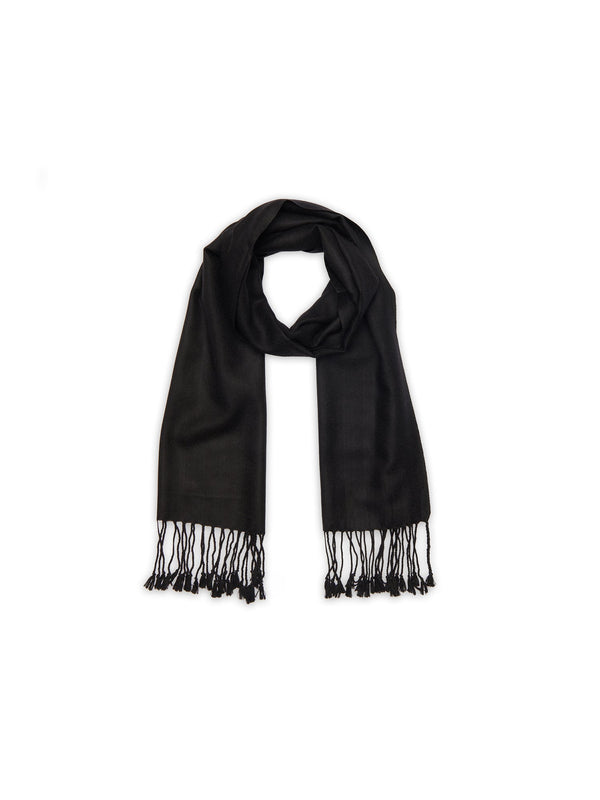 Bufanda tejida cordobesa 170 x 35 cm - Negro - 100% cachemir - Mixto