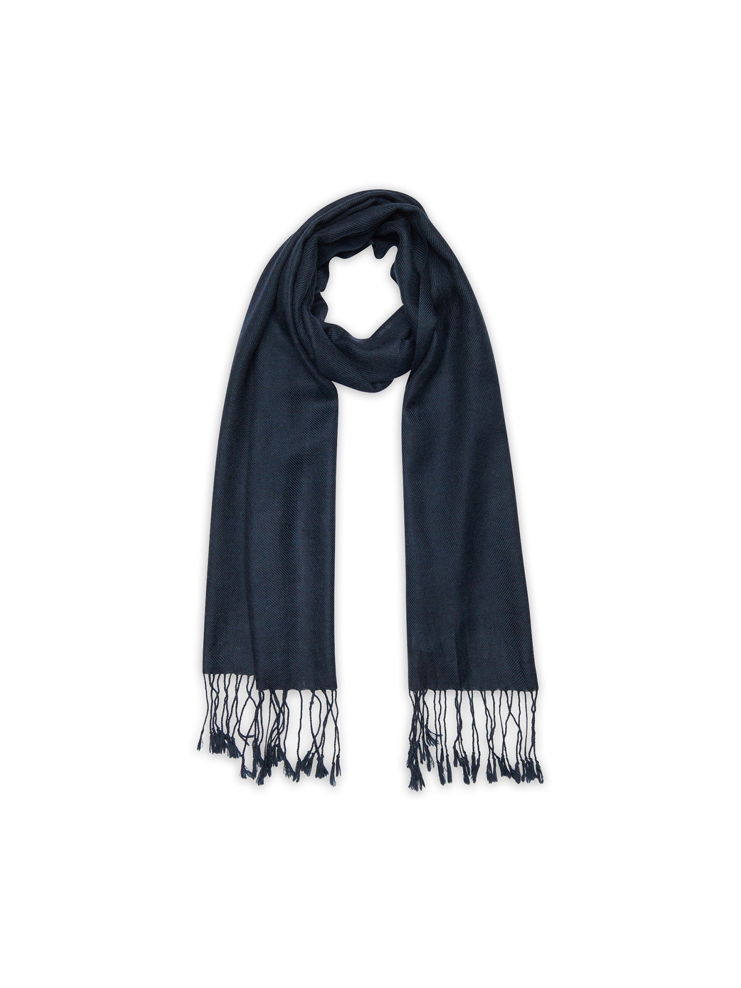 Echarpe Tissé Canela 170 X 35 Cm - Navy - 100% Cachemire - Mixte