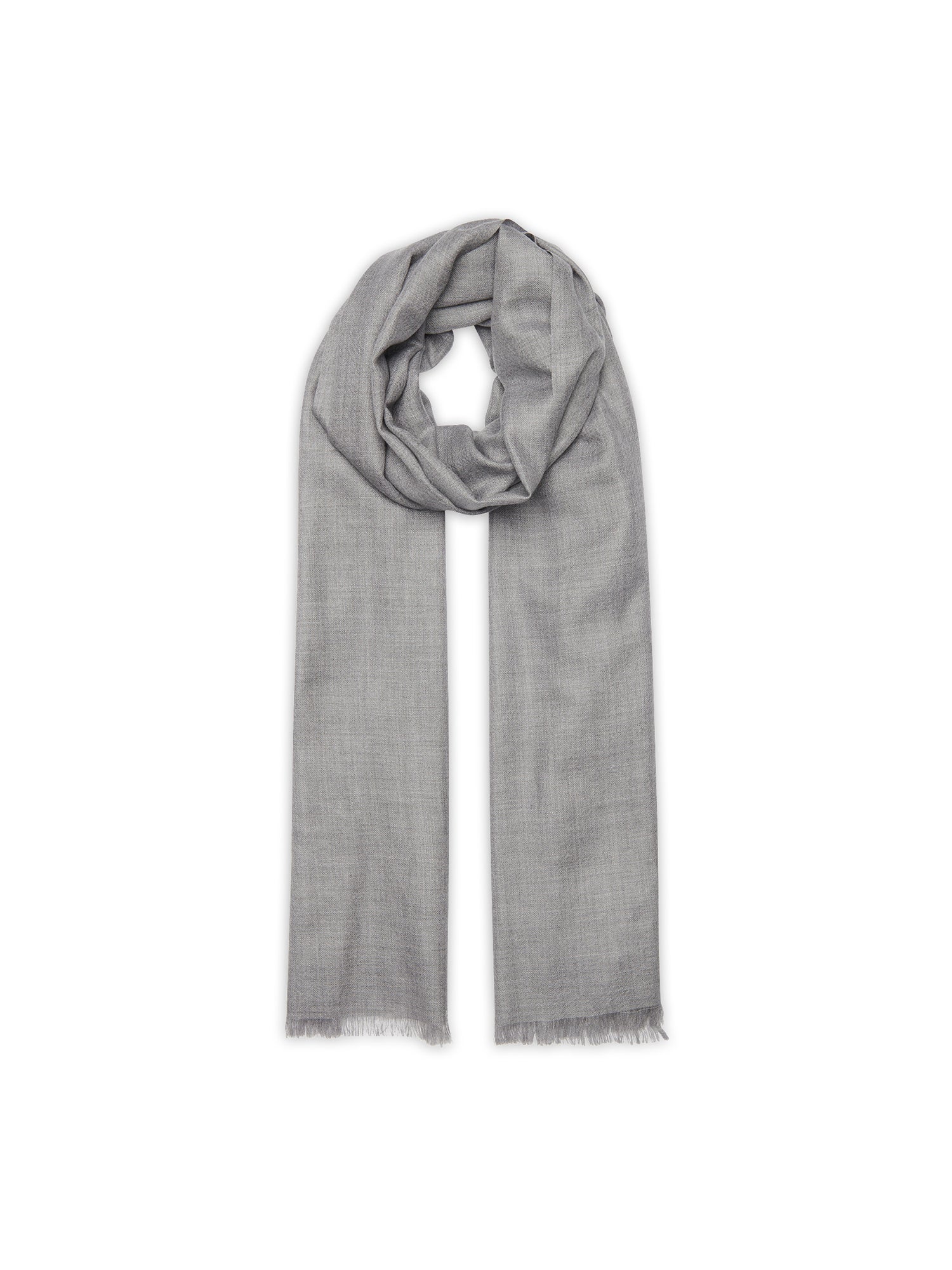Cacupe Woven Stole 210 X 75 Cm - Gray - 100% Cashmere - Mixed
