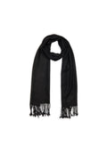 Woven Scarf 170X35 Cm - 100% Cashmere - Black - Unisex Accessories