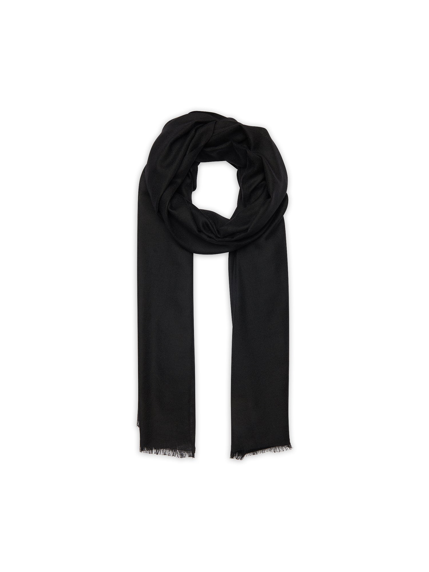 Cacupe Woven Stole 210 X 75Cm - Black - 100% Cashmere - Unisex