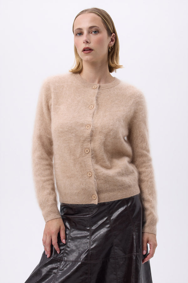Cardigan Crew – Brushed Cashmere Noor - Beige Creme - Femme