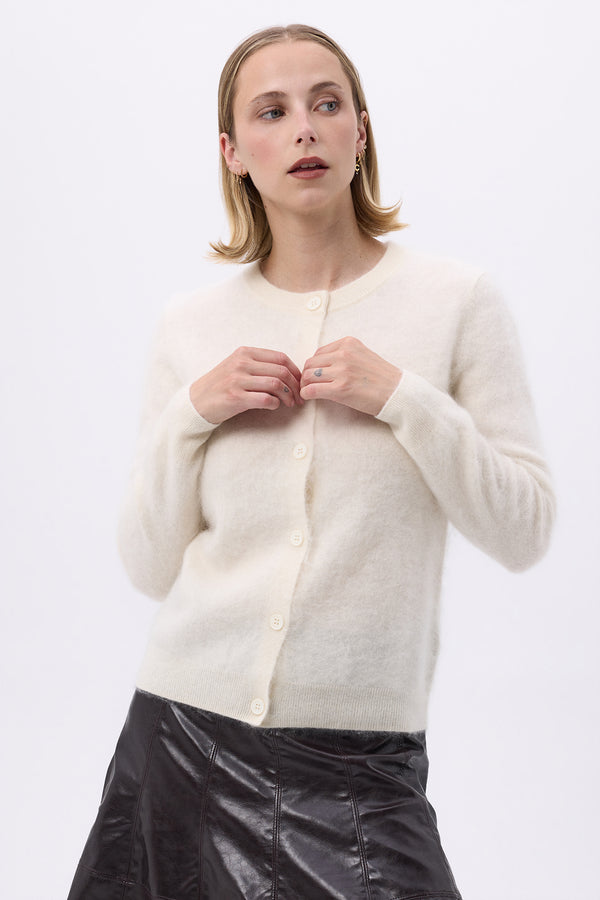 Cardigan Crew – Brushed Cashmere Noor - Blanc - Femme
