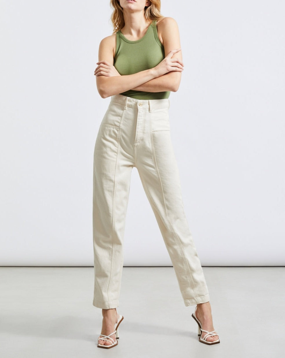 Nora Highwaist Trouser - Ecru - Women