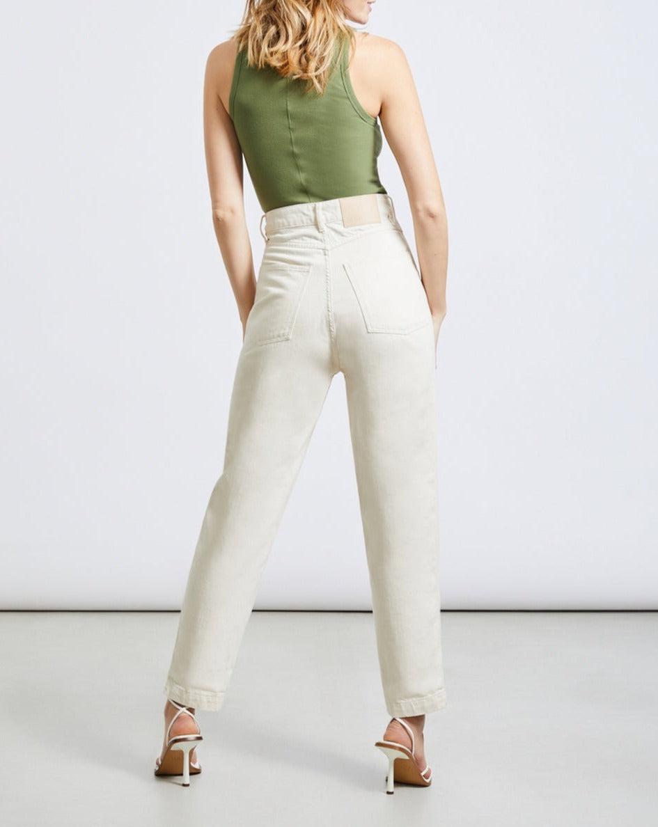 Nora Highwaist Trouser - Ecru - Women
