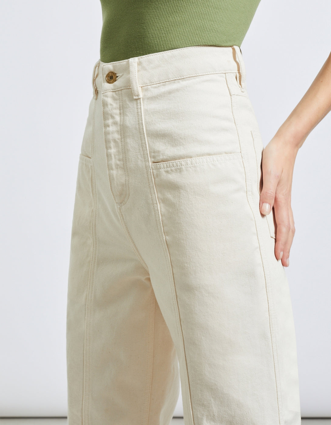 Nora Highwaist Trouser - Ecru - Women