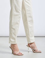 Nora Highwaist Trouser - Ecru - Women