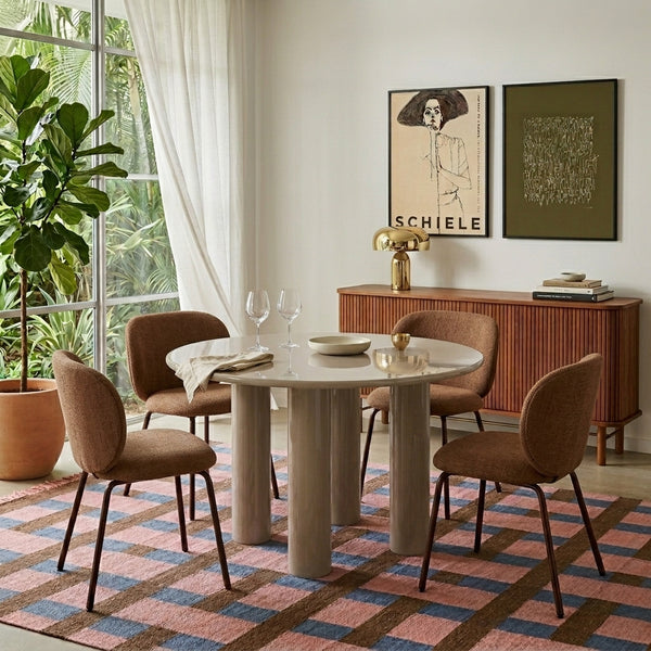 Nori - Round Dining Table - Lacquered - Beige