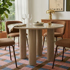 Nori - Round Dining Table - Lacquered - Beige
