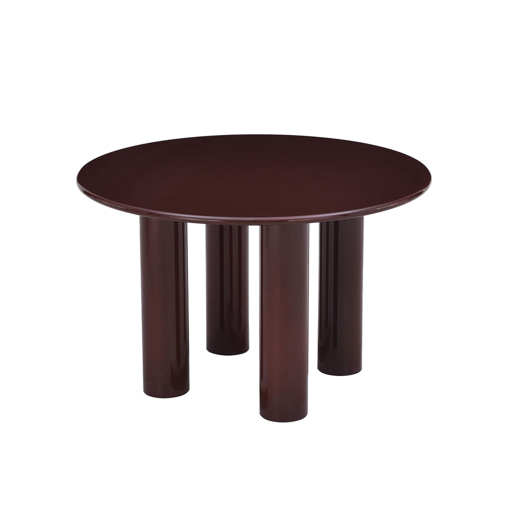 Nori - Table De Séjour Ronde - Laqué - Marron