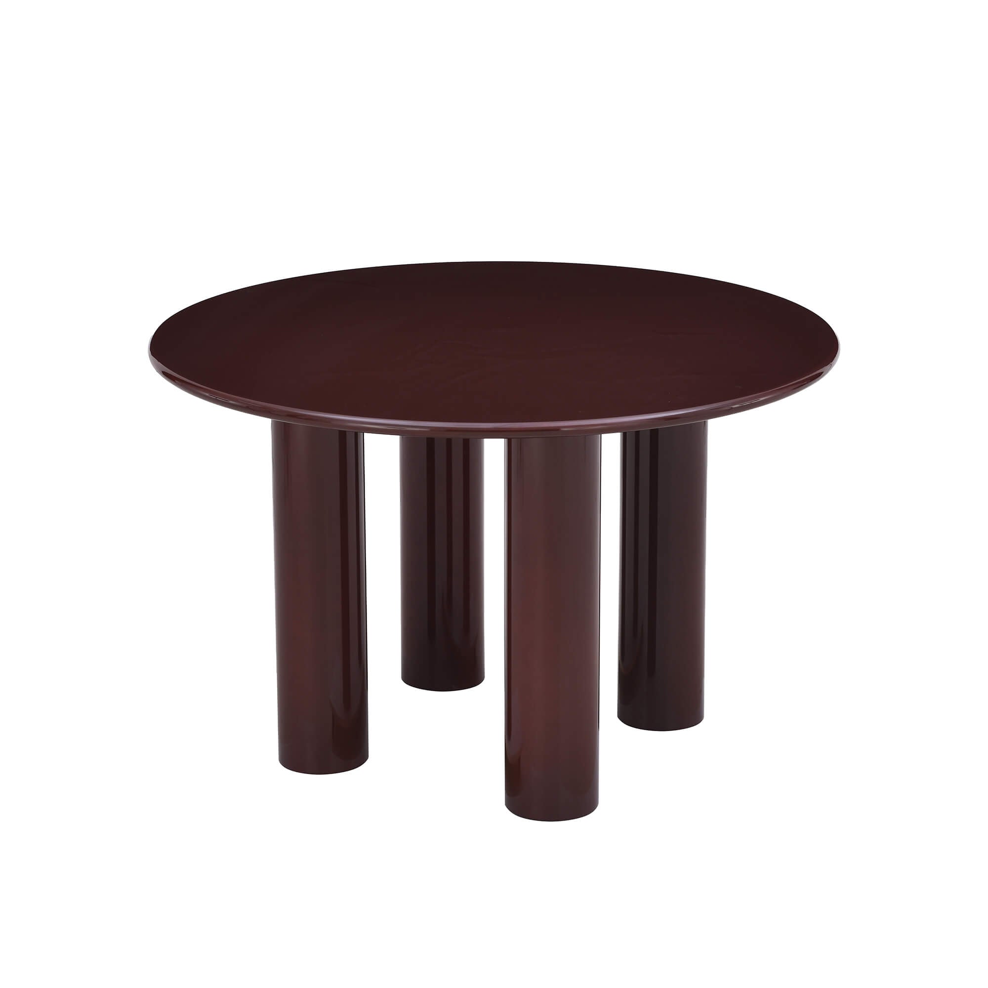 Nori - Table De Séjour Ronde - Laqué - Marron