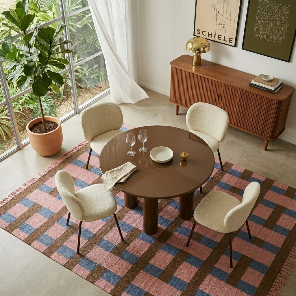 Nori - Table De Séjour Ronde - Laqué - Vert