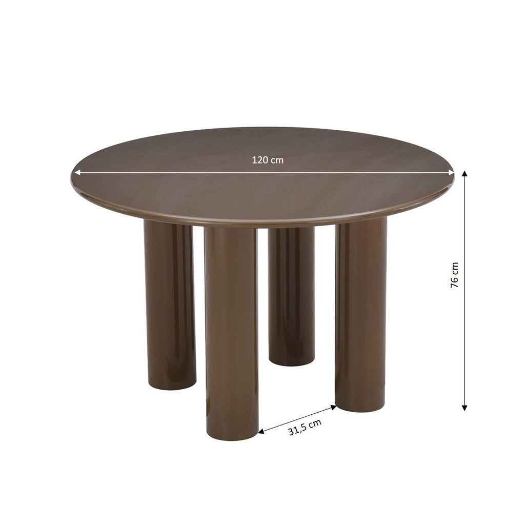 Nori - Table De Séjour Ronde - Laqué - Vert