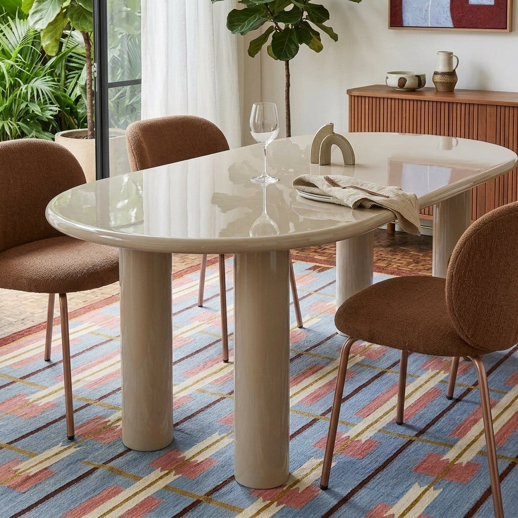Nori - Dining Table - Lacquered - Beige