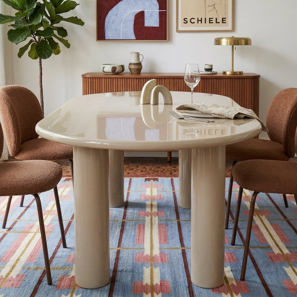 Nori - Dining Table - Lacquered - Beige