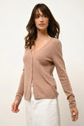 Cardigan Col V - Norma - Camel Chiné