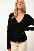 V-Neck Cardigan - Norma - Black