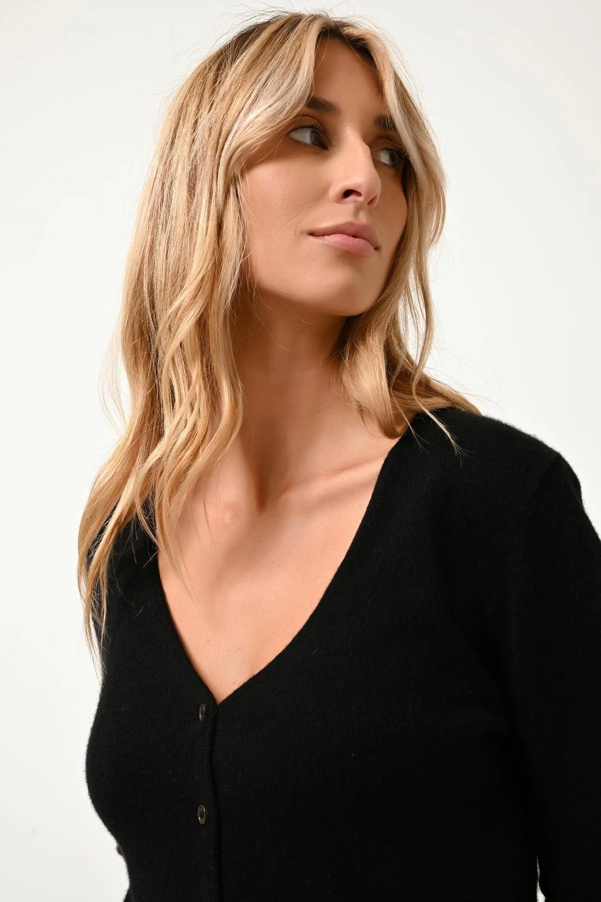 V-Neck Cardigan - Norma - Black