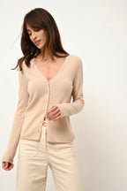Cardigan Col V - Norma - Sable
