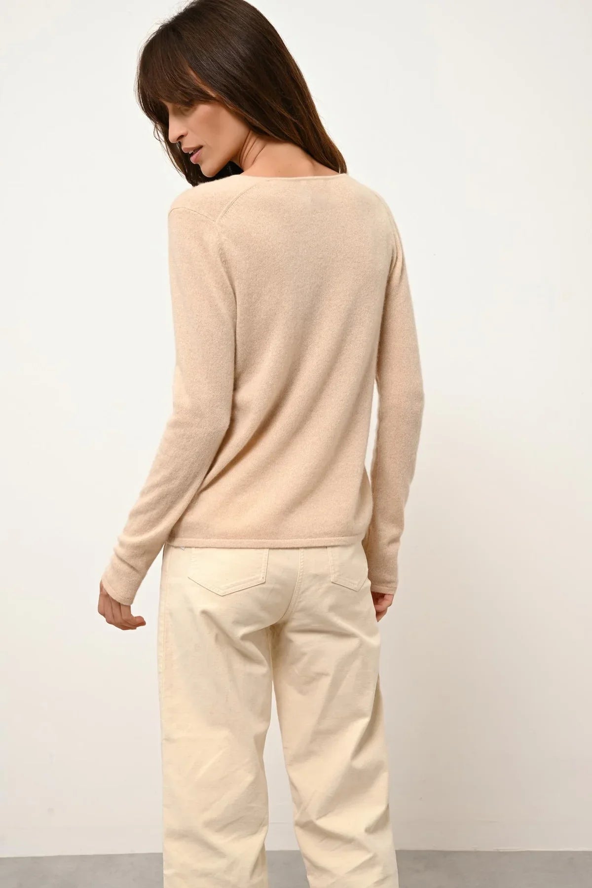 Cardigan Col V - Norma - Sable