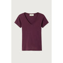 Camiseta entallada con cuello de pico - Uva - Mujer