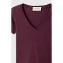 Camiseta entallada con cuello de pico - Uva - Mujer