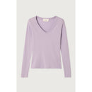T-Shirt Ajuste Col V - Lilas - Femme