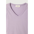 Camiseta Ajustada de Cuello en V - Lila - Mujer
