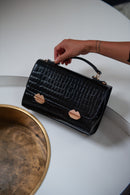 Sac With A Kiss - Croco Noir